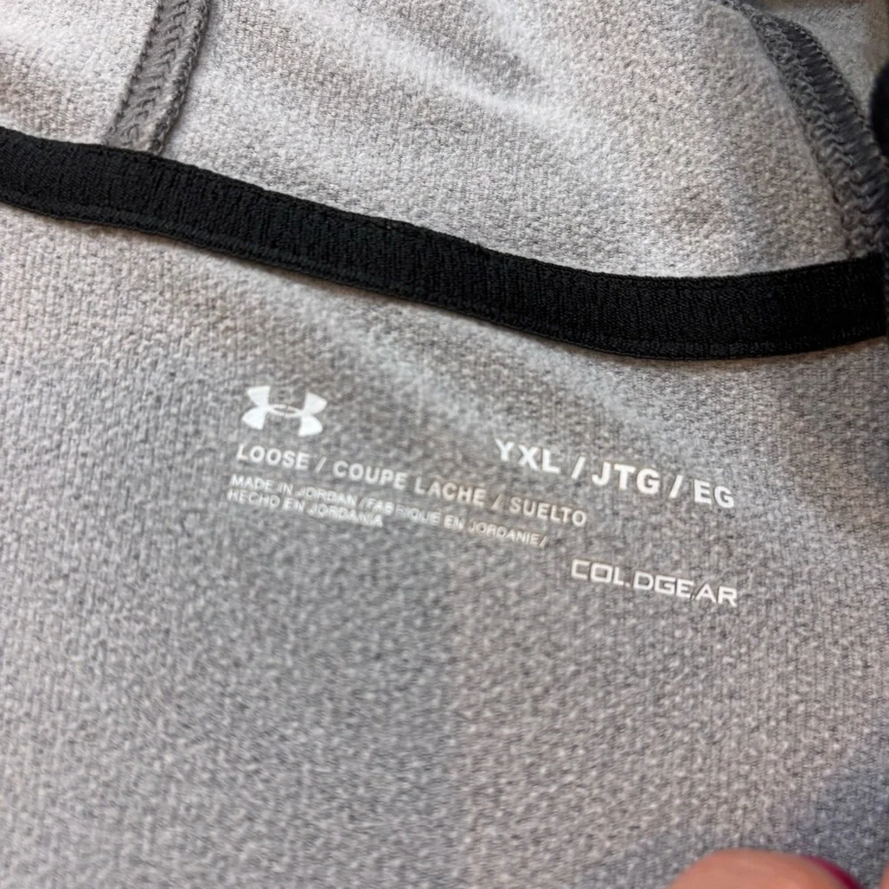 Boy’s Under Armour Cold Gear 1/2 Zip Hooded Lightweight Jacket Size XL Loose Fit